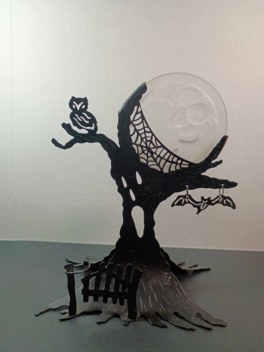 Partylite HALLOWEEN Ghostly Moon Candle Tealight Holder No Ghost Celestia Whimsy